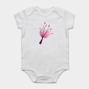 Pink Abstract Water Lily Flower Baby Bodysuit